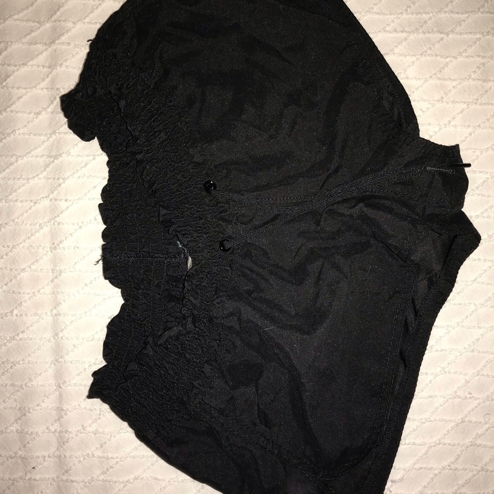 black swim shorts